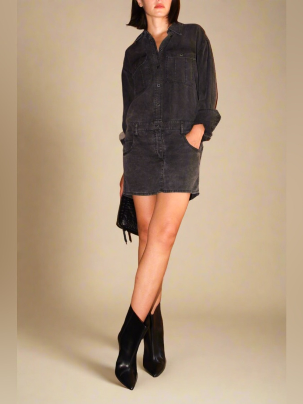 Isabel Marant Étoile Palvina Dress in a faded black wash EU36